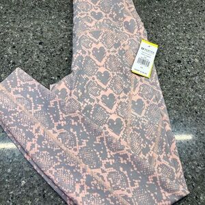 EleVen by Venus Williams Pink and Gray Heart Pattern Leggings